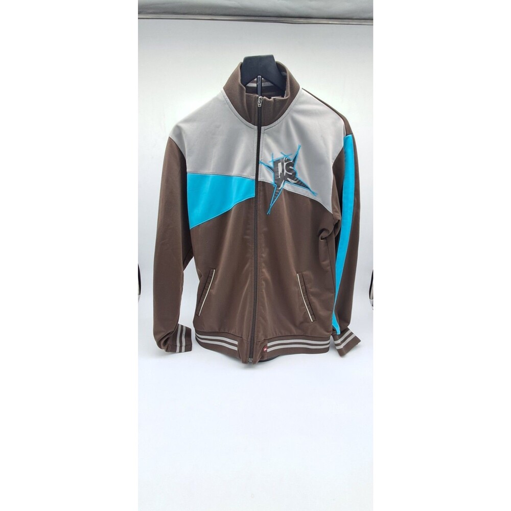 Vintage Quiksilver Track Jacket Men's Medium Brown Grey Teal Y2K Surf Skate...